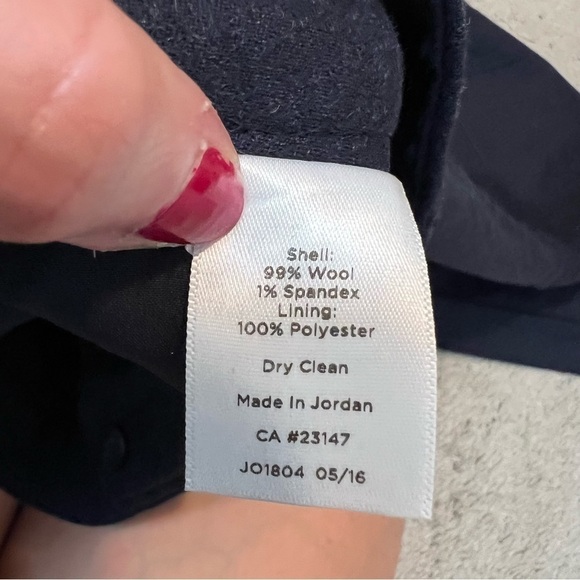 Talbots Cropped cuffed pants womens size 16 blue Italian flannel wool blend - Picture 7 of 8